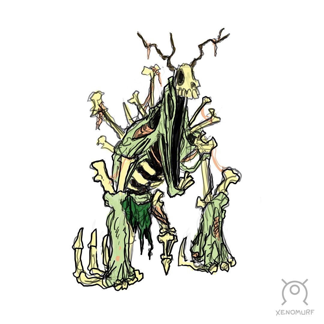 This minion concept is... JAW DROPPING! *finger guns* <a href="/STH_Halloween/">Surviving The Holdays: Halloween</a> will be crawling with creepies! #indiegame #IndieGameDev #indiedev #gamedev #conceptart #gameart #madewithunity #madewithspine #Wwise