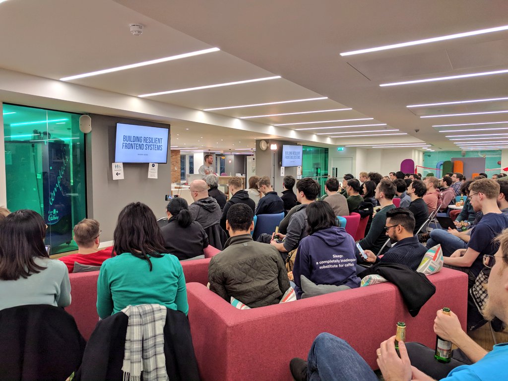 claireinez's tweet image. Full house at @reactivate_ldn to hear about what site reliability is like at Buzzfeed.
