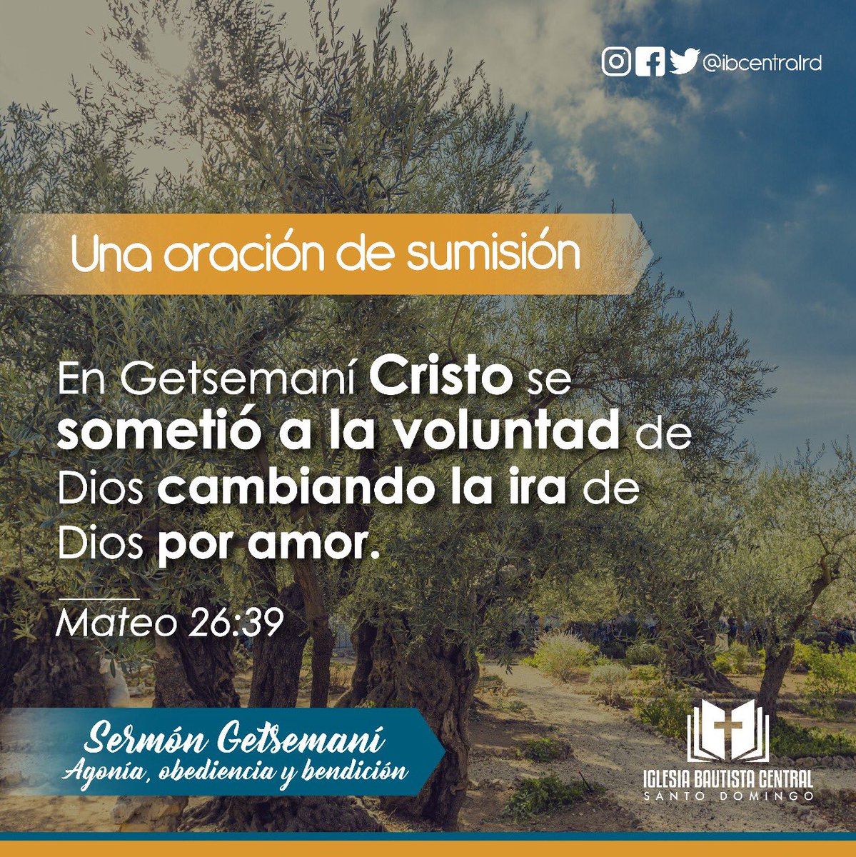 ibcentralrd's tweet photo. #ibcentral #Getsemaní https://t.co/ASligKhrnr