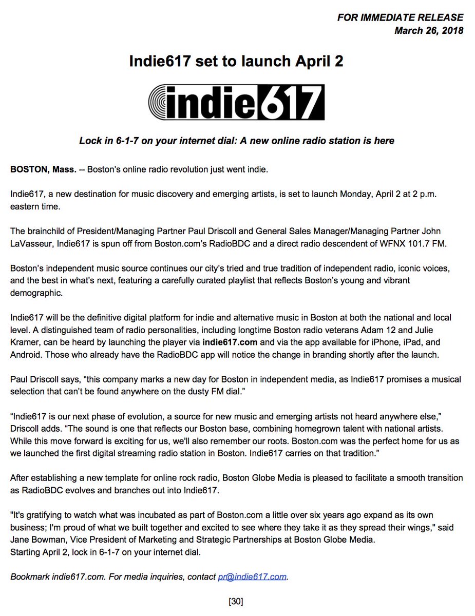 indie617's tweet photo. Indie617 set to launch on April 2 at 2:00 pm. Go to https://t.co/CSpD0YPeJh for the first look. https://t.co/irtghptdYv