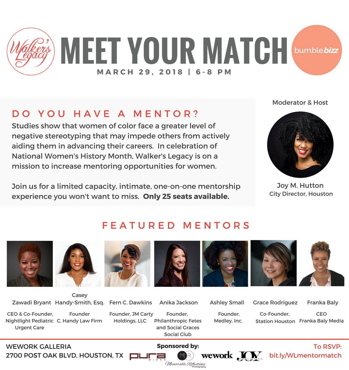 WL_Houston's tweet photo. It’s the FINAL countdown! And we’re excited to partner w/ @bumble bizz for our Mentor Matchmaking Event! @purawines, a women-owned biz is providing the wine, Nuksys on food &amp; FREE professional headshots will be taken! Tix at: https://t.co/pAdNAflwMf #MeetYourMatch #Mentor https://t.co/505347Iwl5