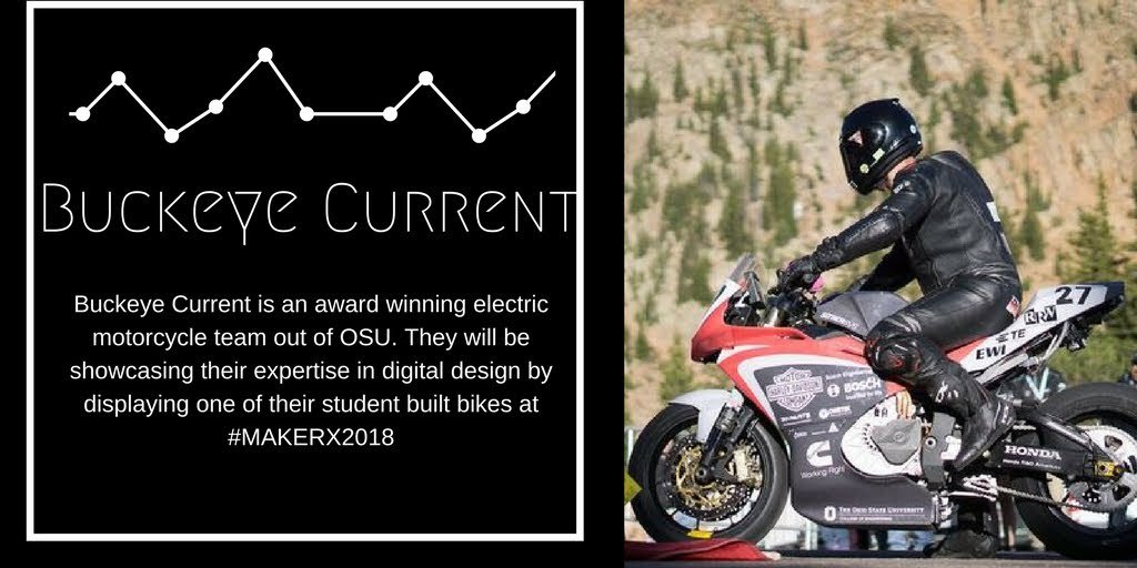 Take a sneak peak at one of #MAKERX2018's spotlight exhibitors @BuckeyeCurrent. Make sure to stop by their display on April 21st and take a deeper dive into the world of electic motorcycle racing! For more details head over to makerx.org