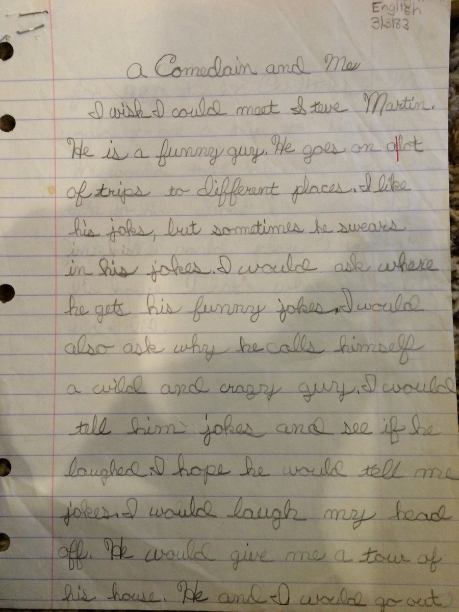 DougTcomedy's tweet image. I wrote this about my favorite comedian @SteveMartinToGo  when I was 10. Ironically I make my living touring as a comedian now. #foreshadowing