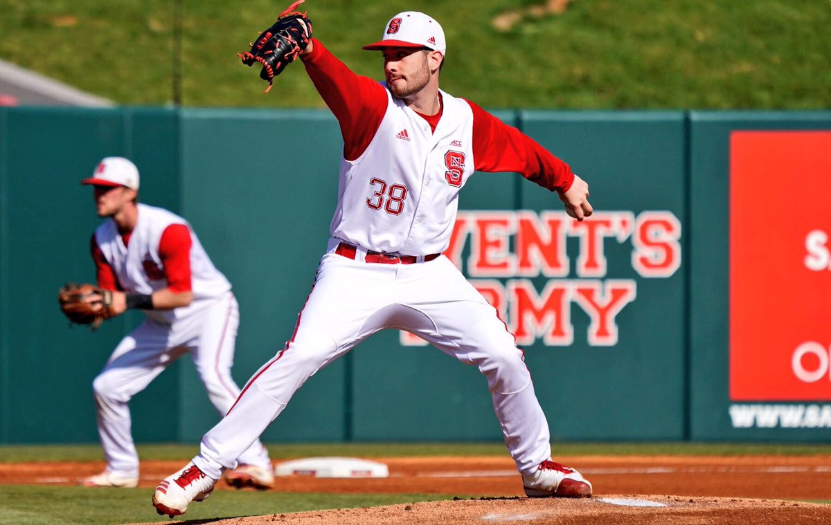 PackPride's tweet photo. After going 6.1 innings without allowing an earned run against Georgia Tech, LHP Brian Brown now has a 0.48 ERA. That ranks No. 5 in the country. #Pack9 https://t.co/uoY8laXEcB