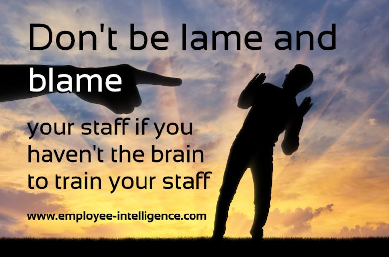 Don't be lame and blame your staff, if you haven't the brain to train your staff. #leadership #management #employee_engagement ow.ly/n4Ax30j9MSK