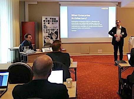 codento's tweet photo. Lean-kokonaisarkkitehtuuri on tärkeää, sillä se tukee kehitystä ja kasvua. Tämä ja muita superkiinnostavia aiheita nostettiin framille Lean Enterprise Architecture 2018:ssa. Aiheesta sparraamassa myös Codenton Petri @aukia. #lean #ketteryys #leanEA #kasvu https://t.co/HjSep9oEr9