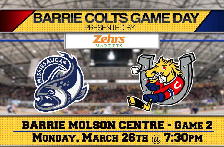 OHLBarrieColts's tweet photo. It's game day! The boys are back in action tonight looking to pick up their first victory of the series. Puck drops at 7:30pm. #ThisIsOurTime #ColtsFever
Steelheads lead the series 1-0. https://t.co/zhrOkjBcPB