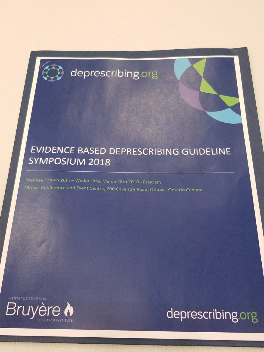 #deRx2018 Looking forward to hearing and sharing about deprescribing.