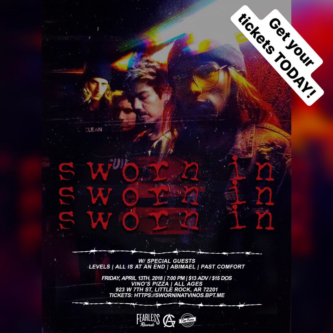 tier_none_'s tweet photo. We can’t believe @swornin is hitting @VinosBrewPubLR on Friday, April 13th! You’re not going to want to miss this! Tickets are available NOW online and from local support! Get yours today!
Tickets: https://t.co/7YhDghEwyt
#tiernone #productions #central #arkansas #music #metal https://t.co/dlFfygzKMz