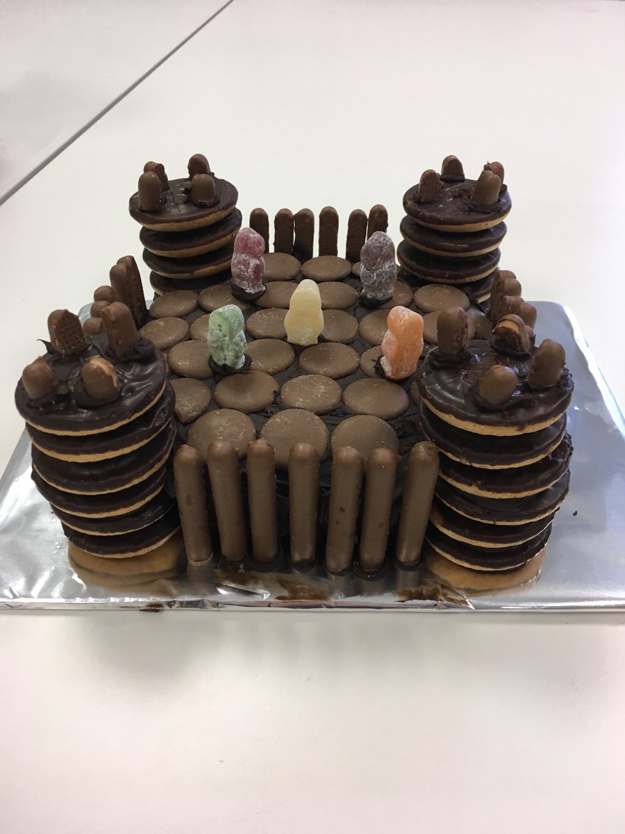 LowRoad23W's tweet photo. Look at this castle made from chocolate cake made by Maya and her mum!! Wow! Just on e of many amazing castle projects in 2/3W! #MusicFederation https://t.co/C4G4Z5GAdC