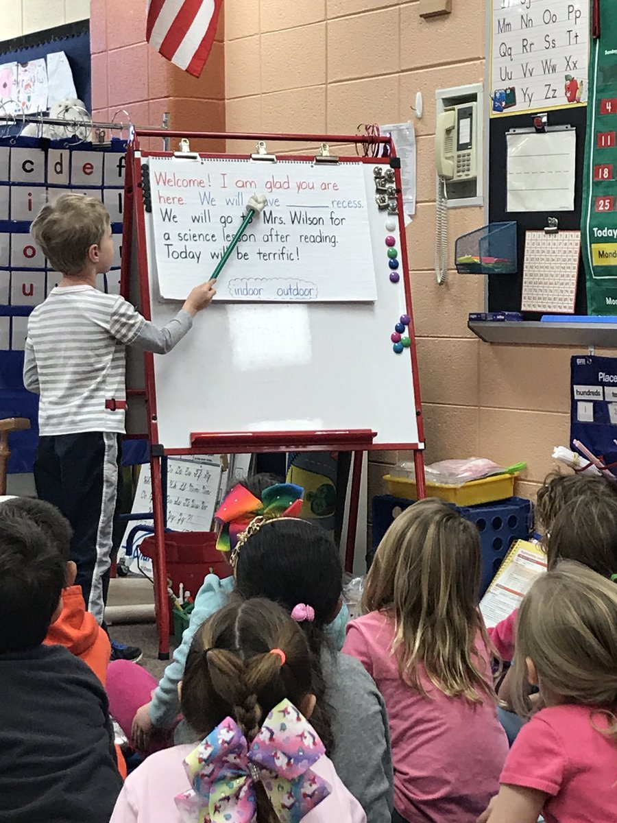 Kindergarten classes <a href="/hcpss_bpes/">Bushy Park ES</a> using Daily Message to build early literacy skills <a href="/hcpsselemla/">HCPSS Elem Lang Arts</a> <a href="/HCPSS_ECP/">HCPSS EarlyChildhood</a> #literacyimpact