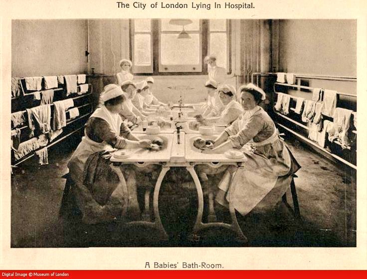 FamilyHistory1's tweet photo. The City of London Lying-In Hospital for married women; ward and "babies' bath-room" #familyhistory #Genealogy #baby #pregnancy https://t.co/zivRQ3Fp3s