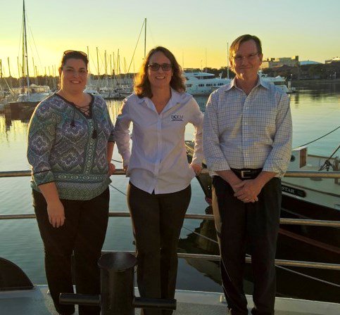 Group picture by the water