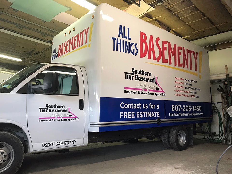 streamlineBFLO's tweet image. Some fresh new box truck and trailer graphics for Southern Tier Basement Systems  #trailerwraps #boxtruckwraps