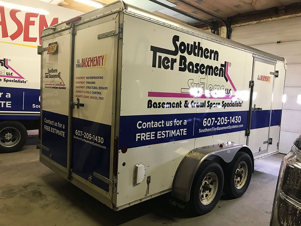 streamlineBFLO's tweet image. Some fresh new box truck and trailer graphics for Southern Tier Basement Systems  #trailerwraps #boxtruckwraps