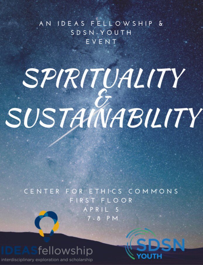 SiennaNordquist's tweet photo. On April 5, @EmoryCatholic, @EmoryHSA, @HillelEmory, Muslim Students Association, Chabad at Emory, and Emory Buddhist Club will come together for a community conversation about the intersection of spirituality and sustainability. All are welcome! https://t.co/14ZoOKCFWX