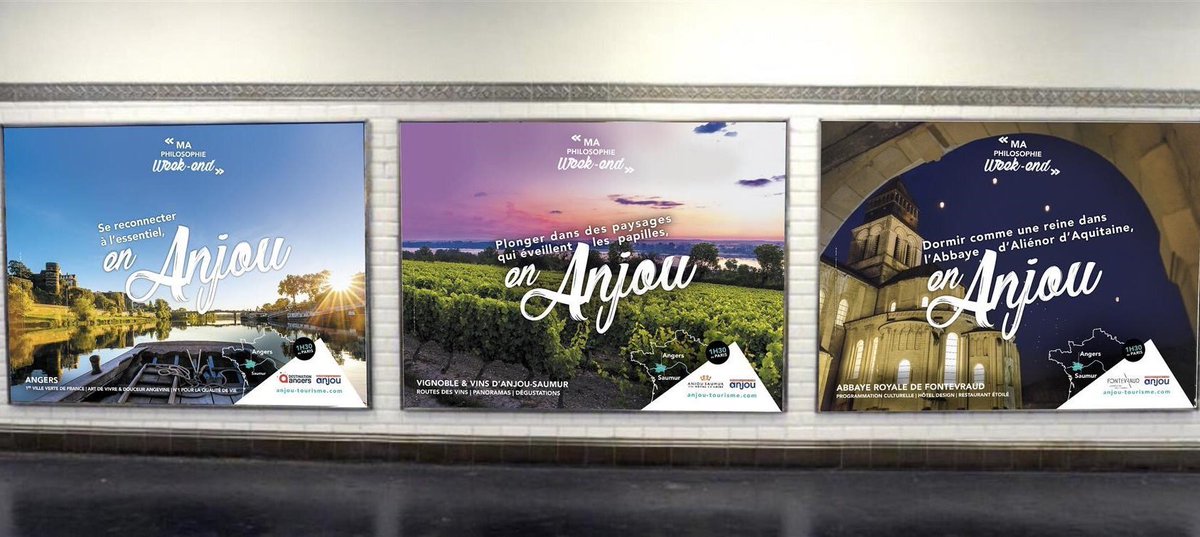 SandraGautret's tweet photo. Parisiens, Parisiennes, du 26 mars jusqu’au 10 avril, vous risquez d’être ébloui(e)s par des photos affichées dans le métro parisien. Ces lieux magiques se trouvent en Anjou à 1h30 de Paris. tout comme l'@IOT_city d'ailleurs 😎👉 https://t.co/1WoNEPqZnb https://t.co/dPFE4cuI6S