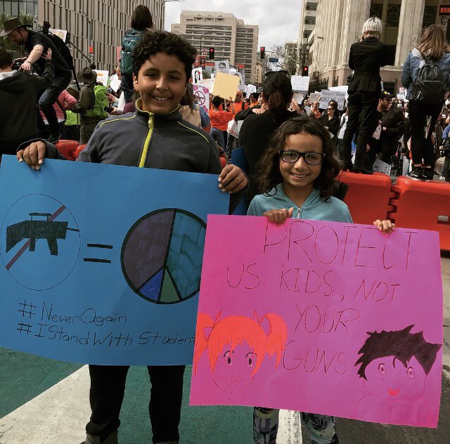 LittleKaty2's tweet photo. @argelia_atilano My husband and I are teachers. Proud to have my family supporting these amazing young students demanding change. The time is NOW! #marchforourlives #marchforourlivesla #enough is enough 💪🏾 #neveragain #guncontrolnow #Istandwiththestudents https://t.co/TOb0t99aDQ
