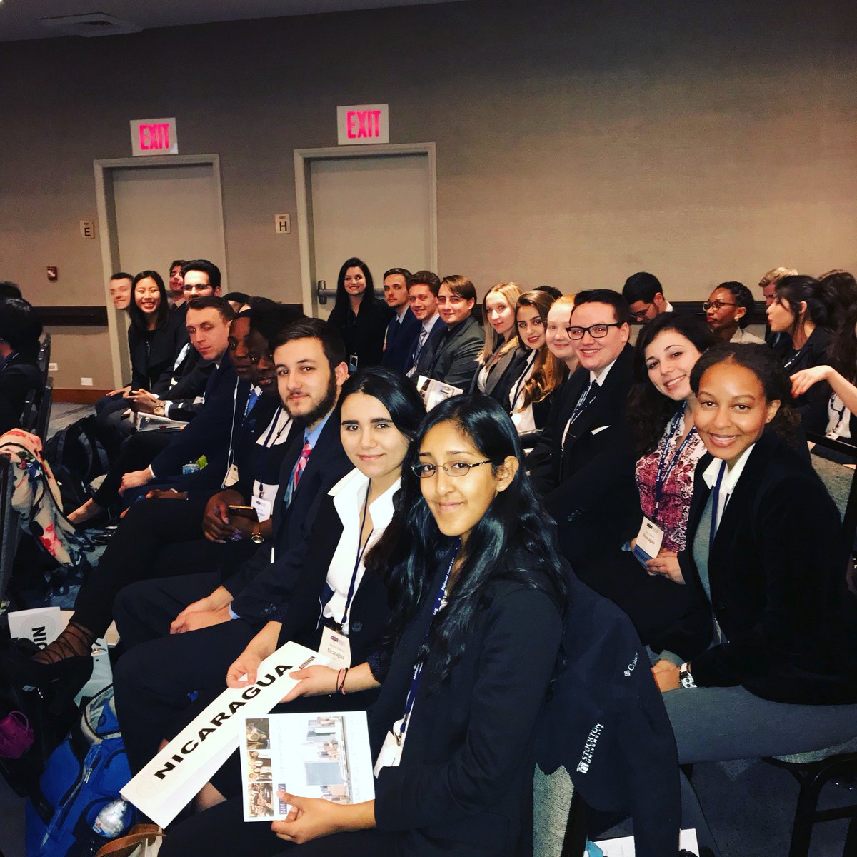 StocktonMUN's tweet photo. Opening Ceremony &amp; Morning briefing with Austrian Diplomats #nmunnyb2018 #StocktonU https://t.co/wuASranuKF
