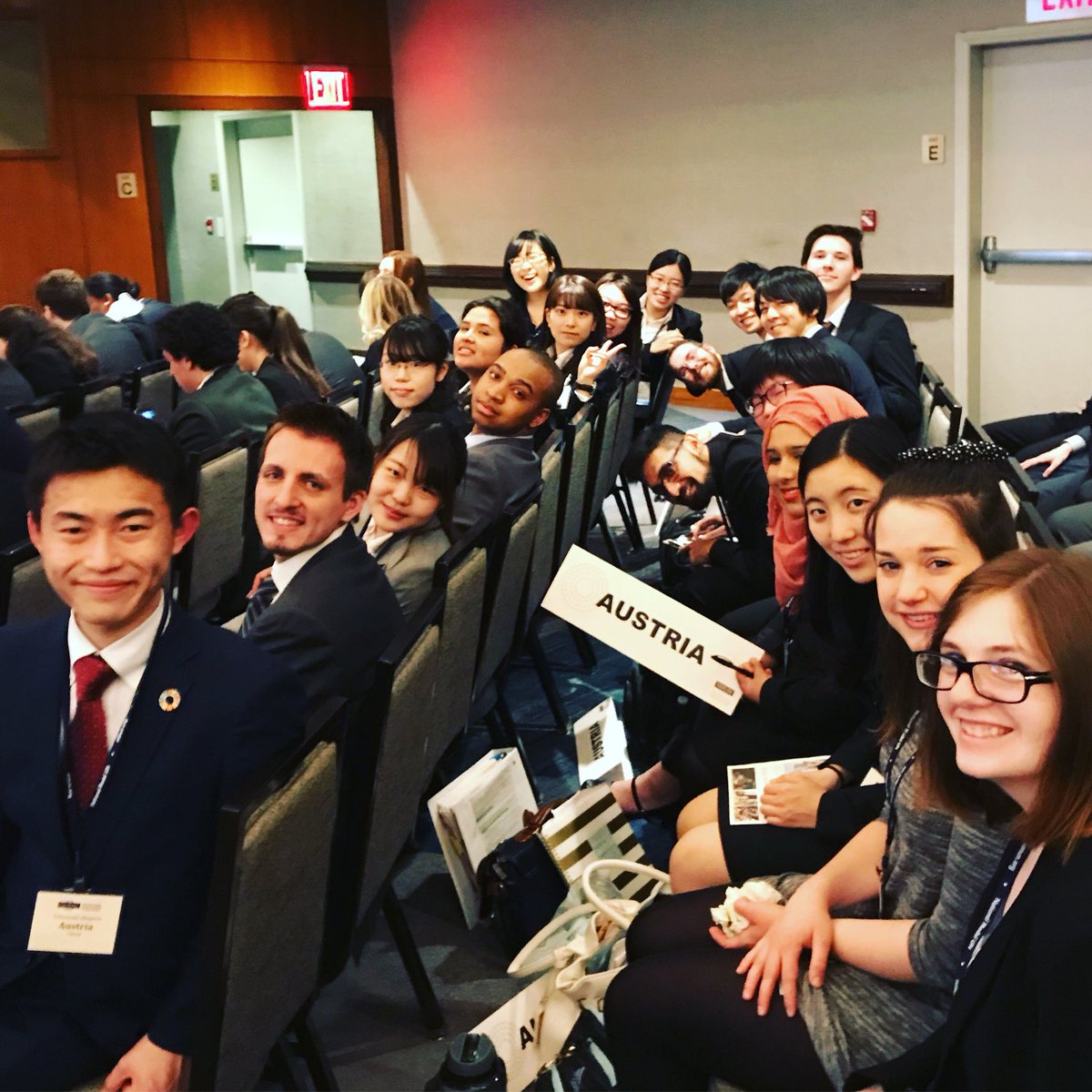 StocktonMUN's tweet photo. Opening Ceremony &amp; Morning briefing with Austrian Diplomats #nmunnyb2018 #StocktonU https://t.co/wuASranuKF