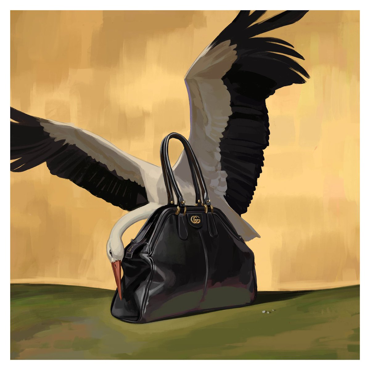 gucci's tweet photo. A look at RE(BELLE), #GucciREBELLE, the new shoulder bag crafted from supple natural grain leather with a washed and brushed finish that lends a slightly worn effect. Illustration by #IgnasiMonreal. Discover more https://t.co/KcNZI0QC24. #AlessandroMichele https://t.co/yOH3dVqHFJ