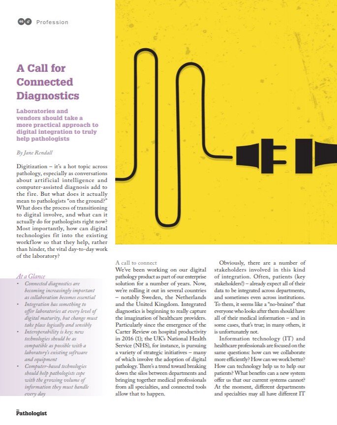 highlandgrowth's tweet photo. Read the latest @pathologistmag in which @SectraNews' Jane Rendall - @MD_Sectra - calls for #IntegratedDiagnostics for #pathologists to fully benefit from the connectivity of modern #diagnostics #DigitalHealth #Pathology #NHS #ConnectedDiagnostics https://t.co/9odNM5lROE https://t.co/m7j01QfqMQ