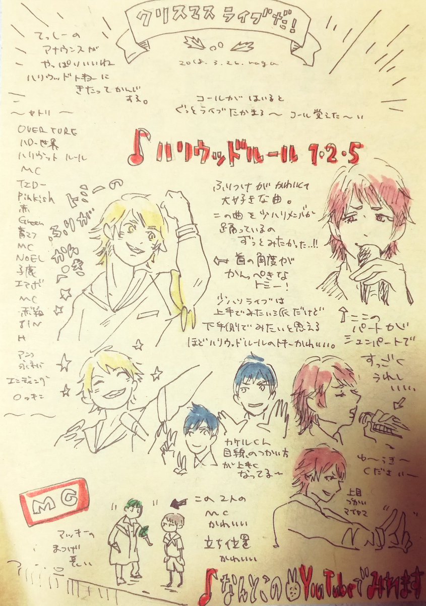 【ラクガキ】しょはりのライブよかったよ…ライブれぽだよ(ストリーミング恩恵参戦)【しょはり】 