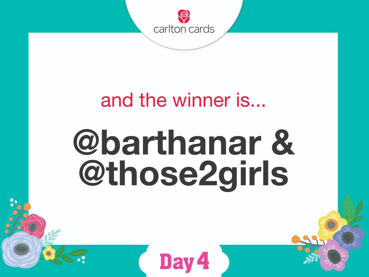 CarltonCards's tweet image. Our #SpringItForward Friendship #Giveaway Day 4 Contest winners are… @barthanar &amp;amp; your friend, @those2girls! Congrats! DM us with your mailing address to claim your prize.
Thanks to who entered our #contests last week! Check out our pinned tweet for another chance to win!😀