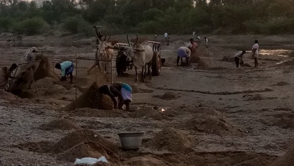 vikatan's tweet image. 'ஆற்றிலேயே குழிதோண்டி புதைச்சிடுவோம்' - மணல் கடத்தலைத் தடுக்க முயன்றவருக்கு அமைச்சரின் ஆதரவாளர்கள் மிரட்டல் | #SandTheft | goo.gl/R2NU8E