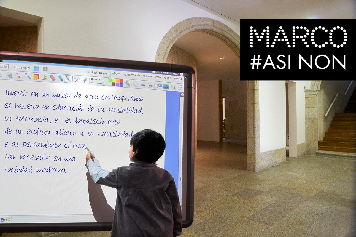 Investir nun museo de arte contemporánea é facelo en educación da sensibilidade, a tolerancia e o fortalecemento dun espíritu aberto á creatividade e ao pensamento crítico, tan necesario nunha sociedade moderna. #MarcoAsiNon