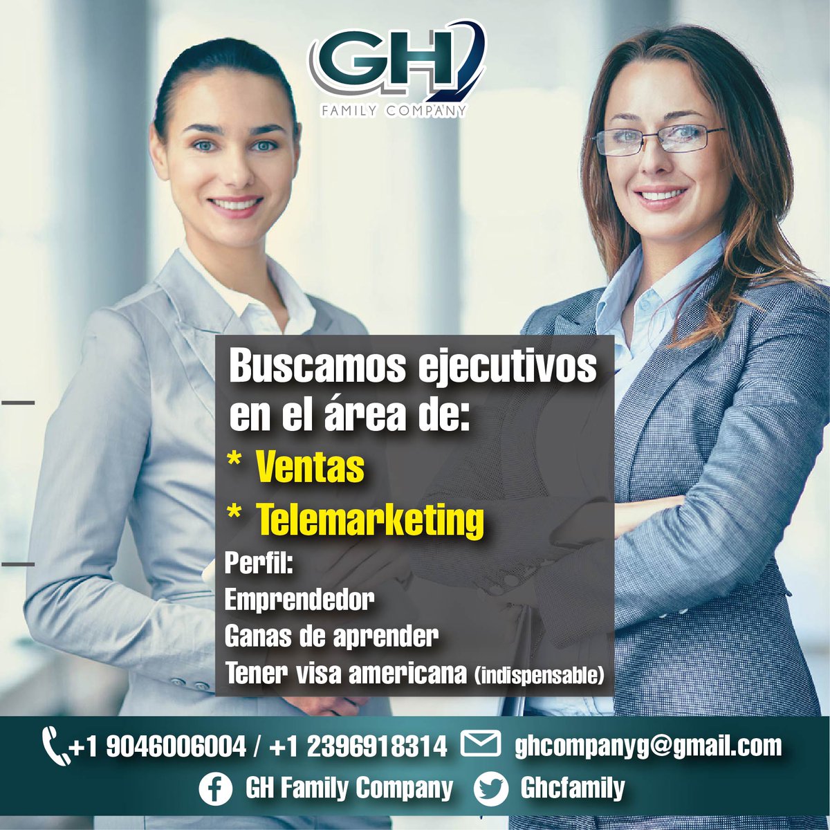 GHCFAMILY's tweet photo. Buscamos gente emprendedora y con muchas ganas de aprender y superarse.
Importante: sólo para trabajar en el Condado de Charleston.

#GhFamily #Charleston #EjecutivosDeVentas #VentasCharleston #Summerville #USA #EEUU #Dolares #venezolanosEnCharleston #GanaDolares #MIllonarios https://t.co/oDCbaofiP6