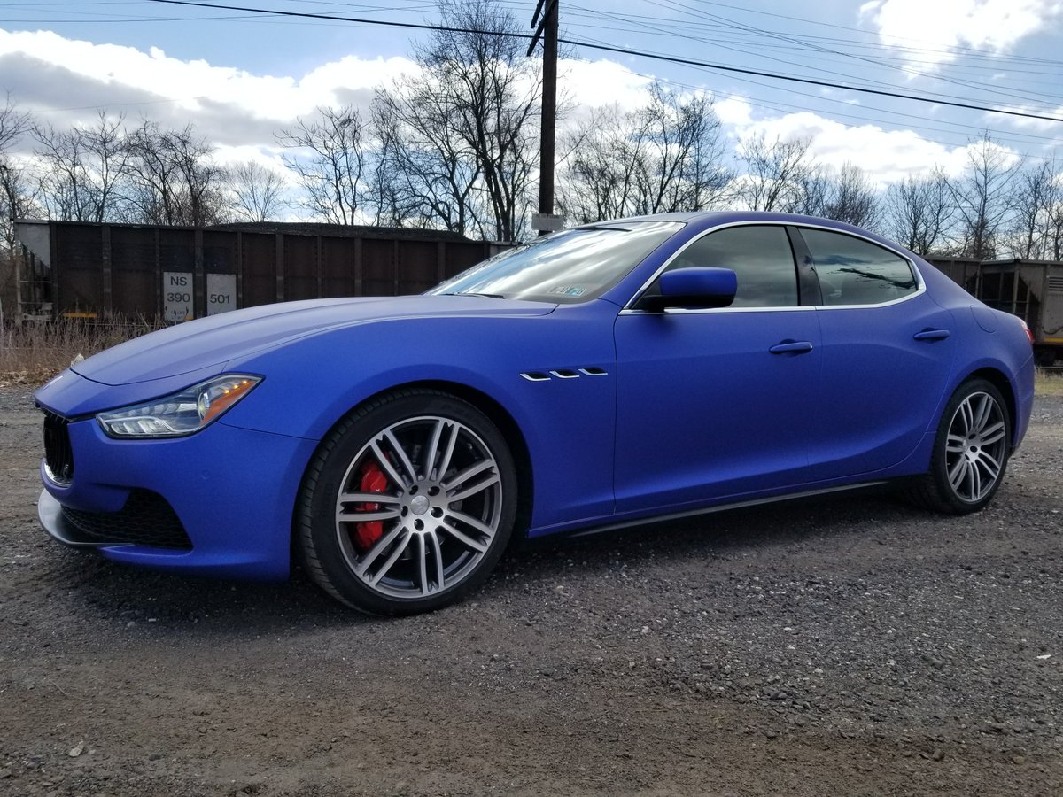 dorciapl's tweet photo. 2015 #Maserati #Ghibli #wrapped in @3MFilms Matte Blue Metallic by @RoyalCustomsLLC 🔥😍👌

#metrorestyling #elitewrappers #kingsofvinyl #wraplocal #paintisdead #vinylwrap #vinyl #laidnotsprayed #colorchange #carwrapping #vinylwrapping #vinylsupplier #carporn #carswithoutlimits https://t.co/eoq0K3uQt3