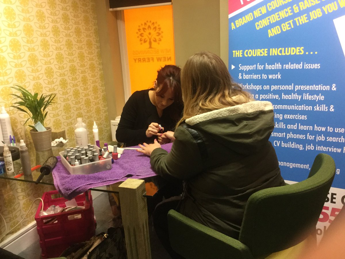 crosby_training's tweet photo. We hope everyone has had a great first day at the Get Smart, Get Skills course @BeginningsNf! Here's a throwback of an attendee sampling one of beauty treatments last week at the Open Day #training #employment #beauty #liverpooljobs https://t.co/SkpqkOjlyR