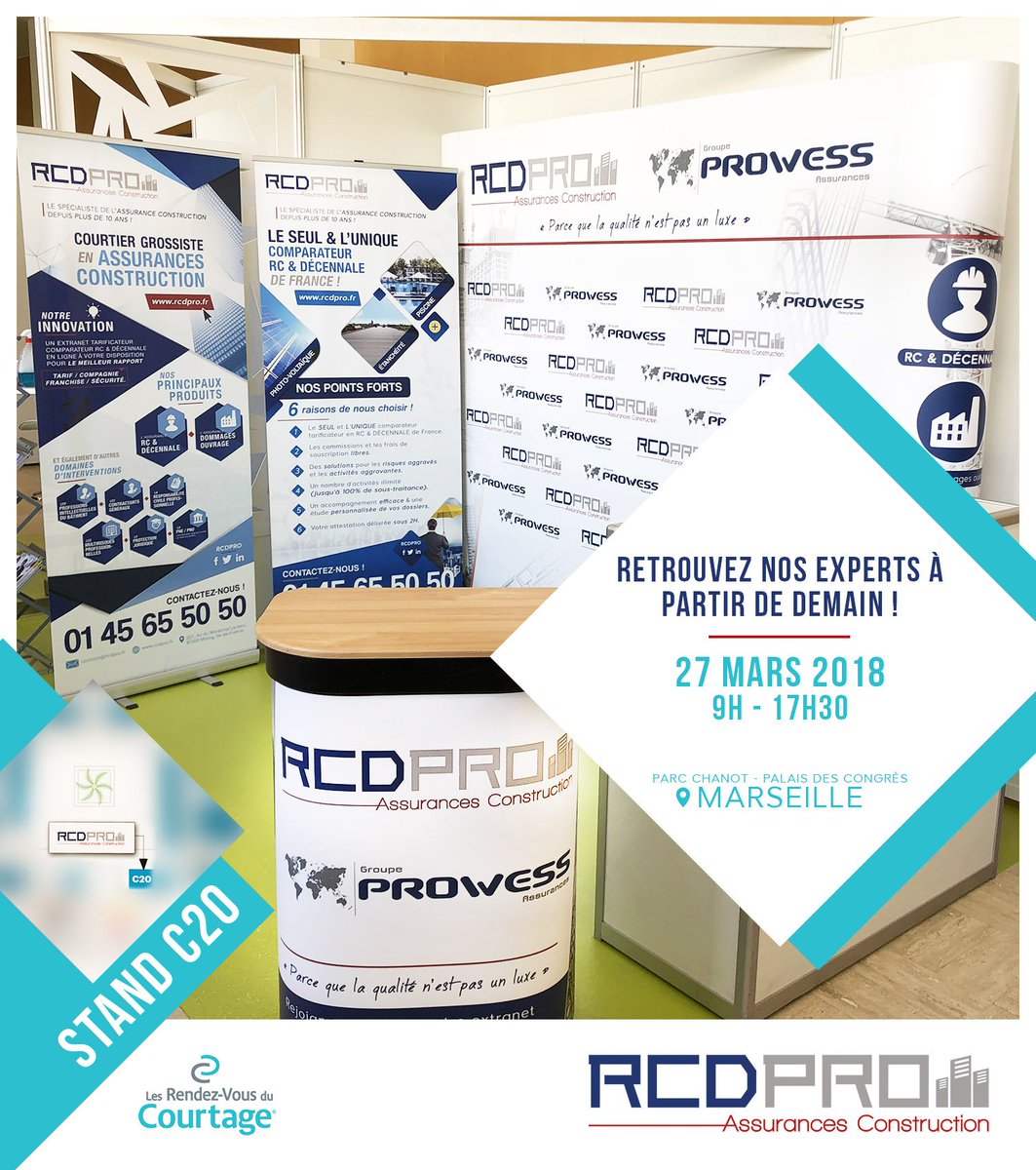 rcdpro's tweet photo. Venez nous rencontrer au Palais des Congrès - Marseille demain à partir de 9h ! Nos experts répondront à vos questions et vous apporteront des solutions ! Rendez-vous au STAND C20 ! #Assurances #Construction #Courtier #Grossiste #RCDPRO @InfoproDigital @RDV_courtage https://t.co/MXyP1wf439
