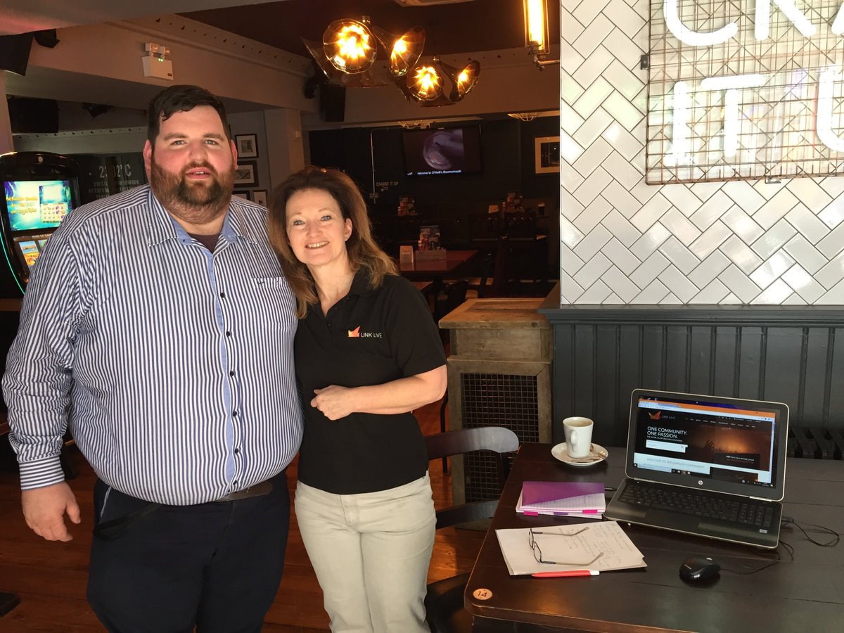 LinkLiveLtd's tweet photo. Had a fantastic meeting with John Peters from @ONeillsPubs , Bournemouth on Friday showing him the new Link Live website. Their support means so much as we both share the same passion for live music. Can't wait to launch! #onecommunityonepassion #linklive #loveitlive #livemusic https://t.co/eHAPMqB51e