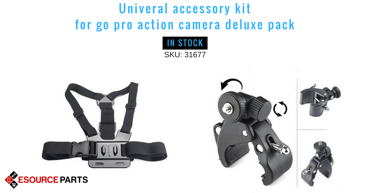 Esourceparts's tweet image. Univeral accessory kit for go pro action camera deluxe pack $49.99 Product SKU 31677 . information  📞647-977-2049.
order goo.gl/EVSkPA #accessorykit #cameradeluxe #Uniquedeluxe #gopromodels  #Toronto #gta #Mississauga #Brampton #esourceparts