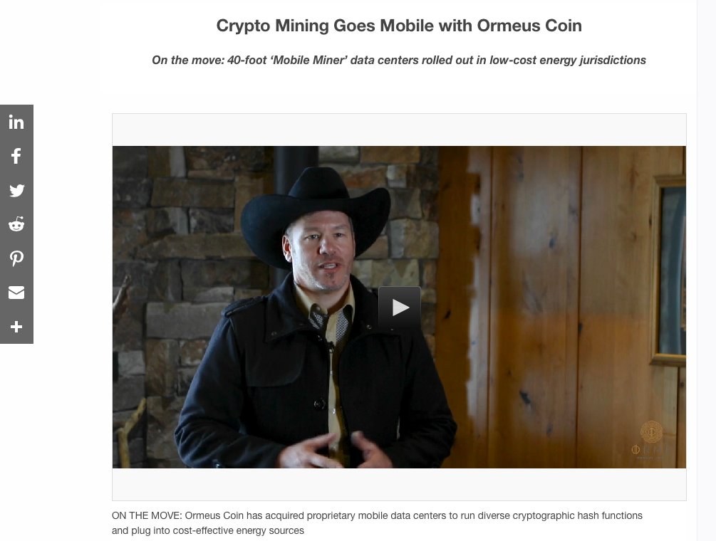 ormeusecosystem's tweet image. ROAD SHOW! Introducing Ormeus Coin Mobile Miners. Read the story and watch the exclusive video here folks: businesswire.com/news/home/2018… #Ormeus #OrmeusCoin #Crypto #Bitcoin