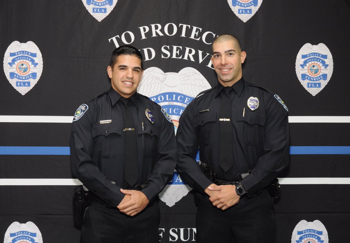 SunrisePoliceFL's tweet image. Officers Grassetti &amp;amp; Saavedra were sworn in this morning.  We're looking forward to seeing you out on the streets of Sunrise.  Congratulations!  #SunrisePolice #Rookies #Class314