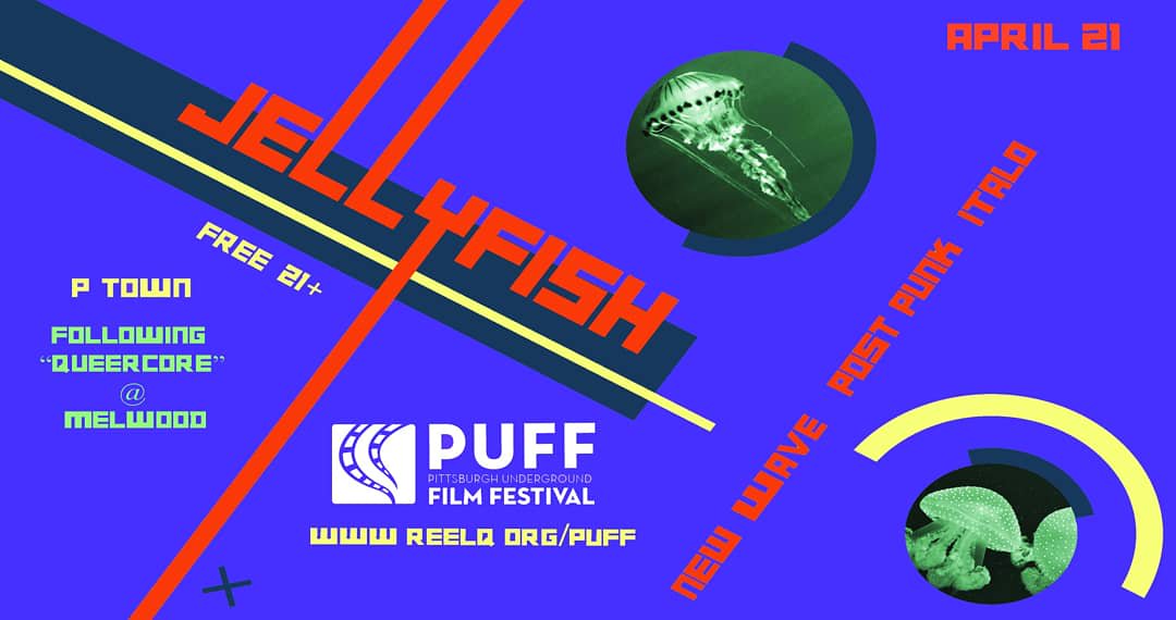 ReelQ's tweet photo. Join us Sat April 21st for screening of QueerCore and an after party at @ptownbar with DJ Jellyfish! Tix & info at https://t.co/eeeGIFnZQi! #ReelQPUFF #queercore #ptownbar #jellyfish #queerpgh #punkrock https://t.co/qVBhj6OXKx