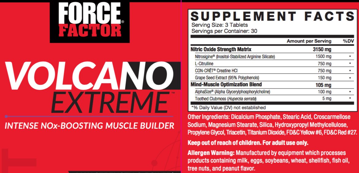 SupplementHunt's tweet image. Force Factor VolcaNO Extreme is a nitric oxide booster scientifically formulated by @ForceFactor to help your muscles and mind perform at their best. Check out our latest review here: bit.ly/2pInfBE 💪💪 #supplements #workout