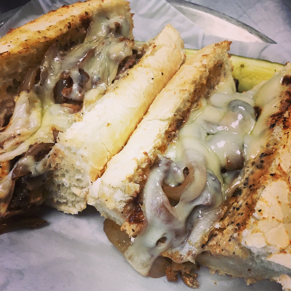 FargoMoose's tweet photo. We’re celebrating our signature sandwiches, the one &amp; only, Mo!  📸 Steakhouse Mo >> beef, grilled onions, grilled mushrooms, aged cheddar, Swiss, house made peppercorn aioli made with A1 original steak sauce. 

Every Monday, $1 off all Mighty Mo’s! https://t.co/XIqu0fDbbx