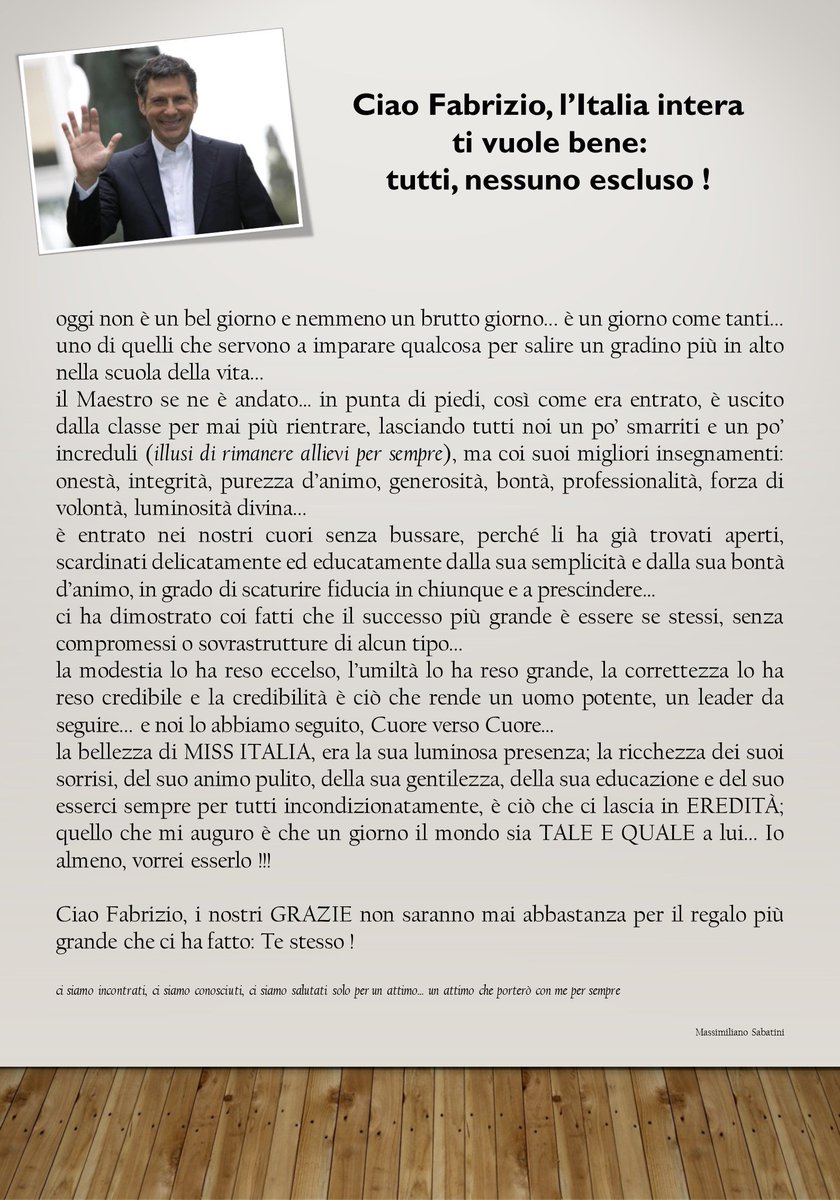 un mio pensiero personale, nella speranza vogliate condividerlo....