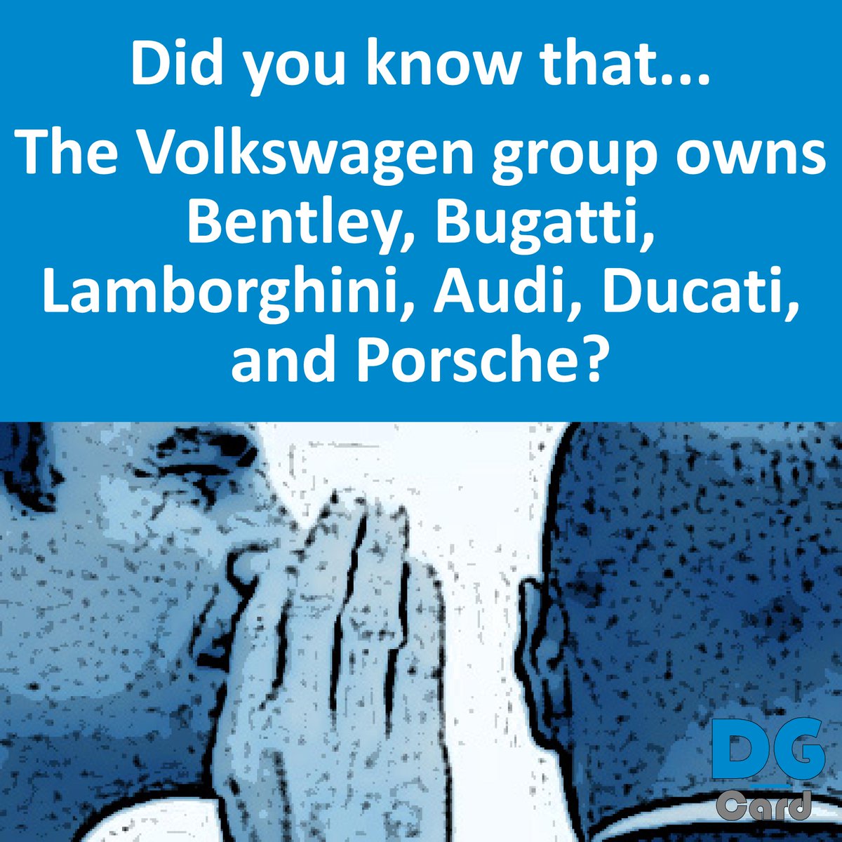 DG_Card's tweet image. @DG_Card Did you know that the Volkswagen group owns Bentley, Bugatti, Lamborghini, Audi, Ducati, and Porsche? #Volkswagen #Bentley #Bugatti #Lamborghini #Audi #Ducati #Porsche #Business Source: volkswagenag.com/en/group.html
