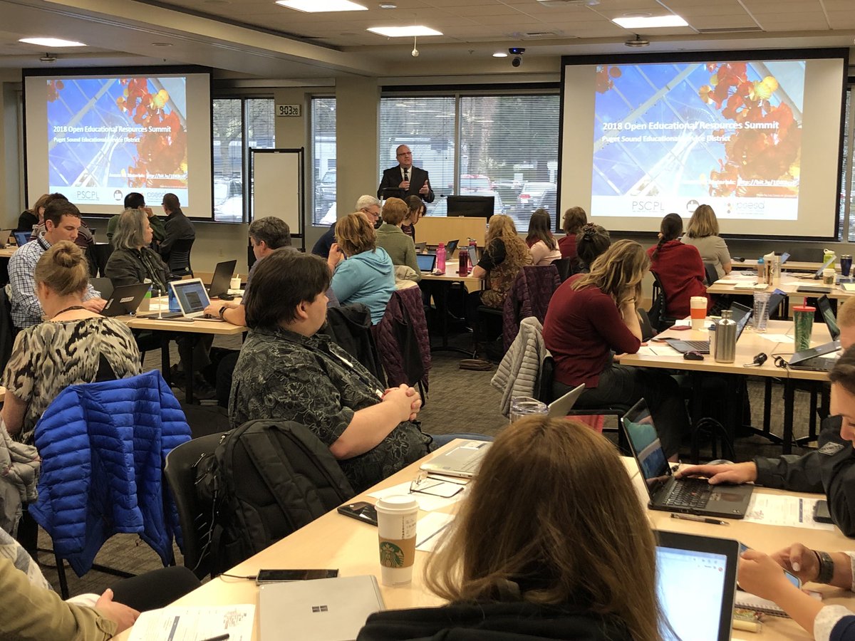 psesd_pscpl's tweet photo. @OfficeofEdTech &amp; @psesd_pscpl Open Educational Resources Summit. Thanks to all our attendees and presenters! #oer #pscpl2018 Thanks @barbarasoots https://t.co/QOdxqk5rHf