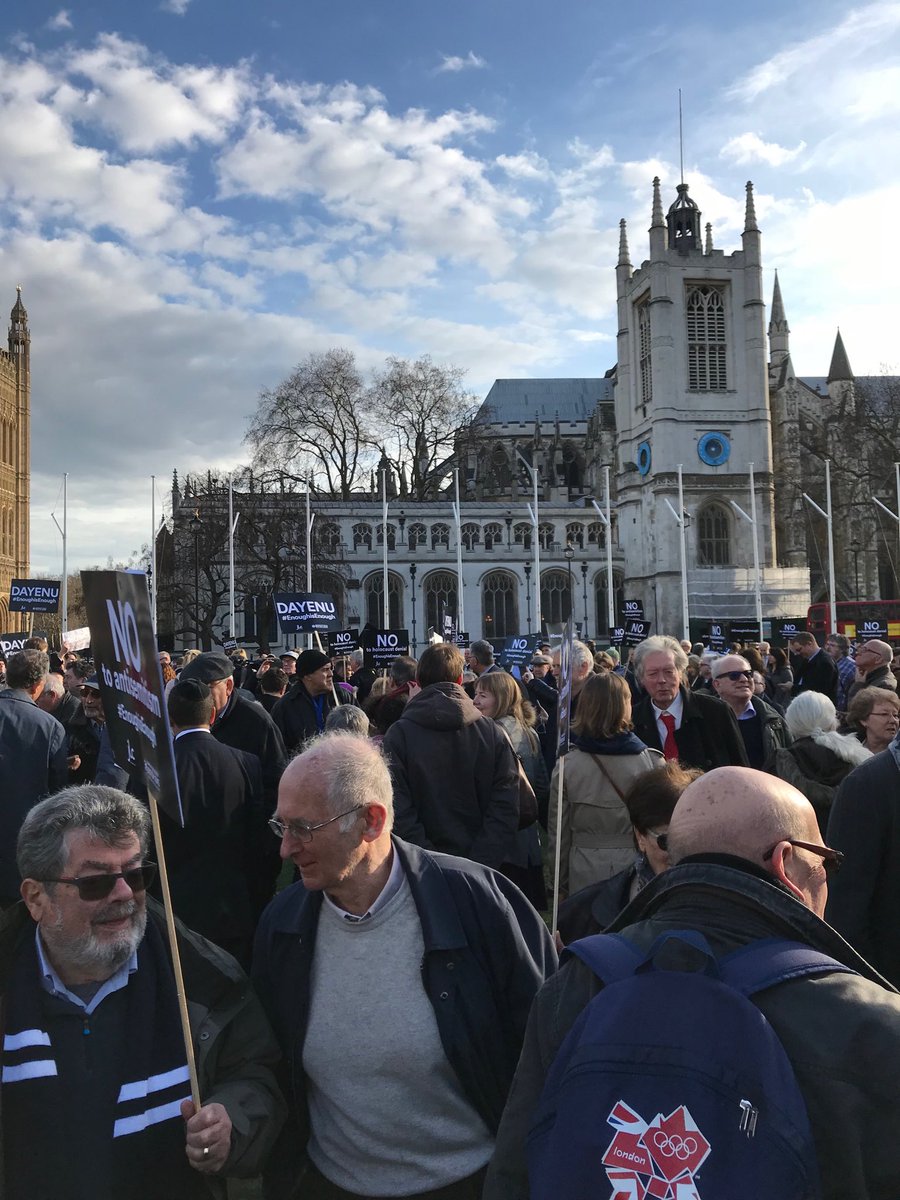 Large crowd already gathered on Parliament Square to say #EnoughIsEnough <a href="/JLC_uk/">Jewish Leadership Council</a> <a href="/BoardofDeputies/">Board of Deputies of British Jews</a>