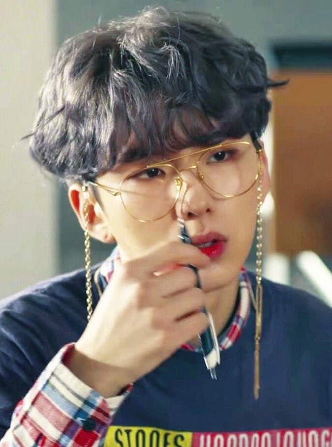 monsta x being soft on Twitter: "kihyun's curly hair and him wearing