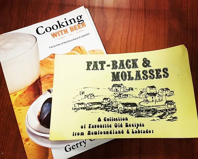 williamfollett's tweet photo. Great book find at VV today. "Cooking With Beer, favorites of Newfoundland & Labrador" and "Fat-Back & Molasses" #beer #food #cookbook #newfoundland #triftshop https://t.co/NKGJnyoW9k https://t.co/nEjGQxtKwr