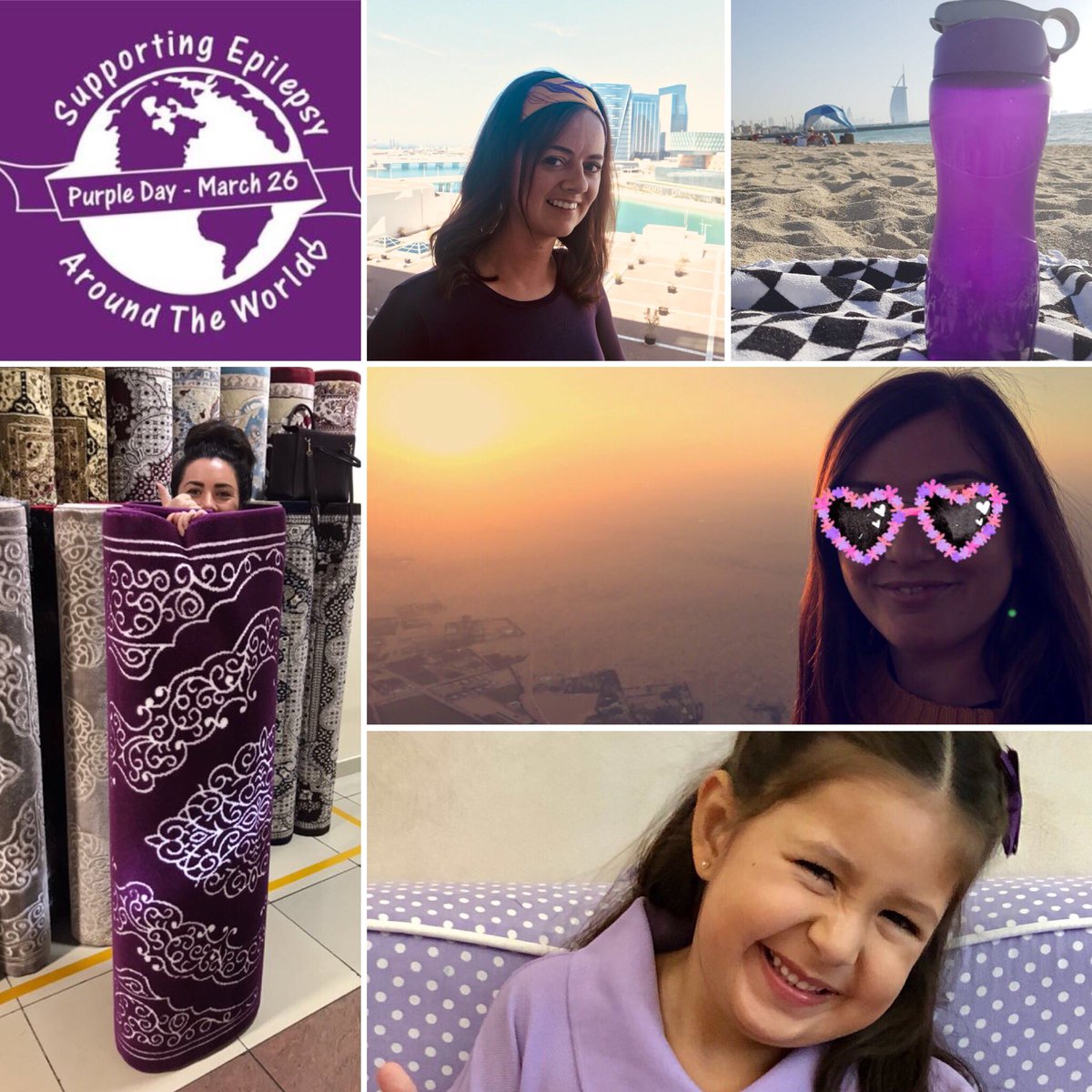 Horizon_Incl's tweet photo. Supporting epilepsy around the world, literally @PurpleDay. Our Horizon staff and community recognising a cause that is very close to our hearts, wherever they may be on our spring break @epilepsysociety @youngepilepsy @KHDA #PurpleDay2018 #epilepsyawareness #HorizonCommunity https://t.co/ZhQsybB0PV