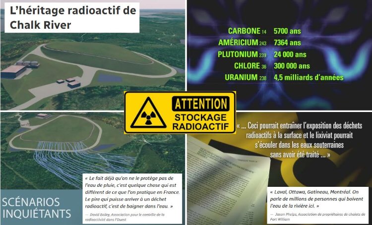 BenoitStH's tweet image. Le fleuve Saint-Laurent est au prise avec l'une des pires menaces de son histoire
bit.ly/2Gd84HI
Projet de dépotoir nucléaire à Chalk River à moins de 1 kilomètre de la rivière des Outaouais. Ce projet insensé menace la source d'eau potable de 4 à 5 millions de personnes