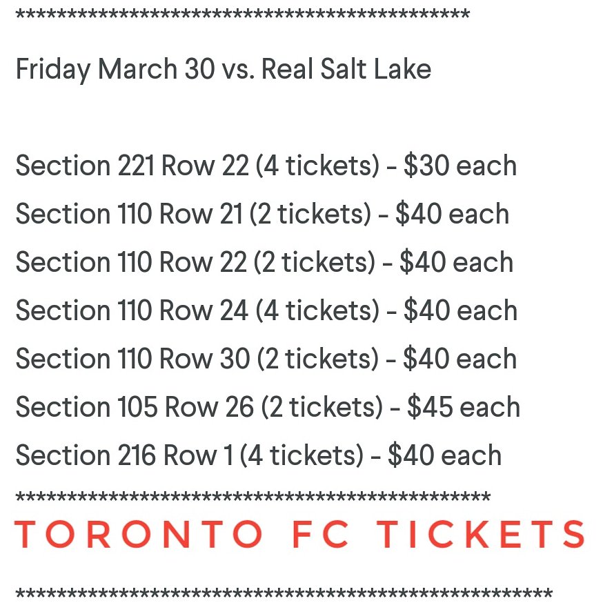 tixtml's tweet photo. TORONTO FC TICKETS this Friday
#toronto #tfclive #tfc #bmofield #giovinco #mlssoccer #concacaf #torontofc #torontofcfans #mlse https://t.co/0sbJ3s95kP